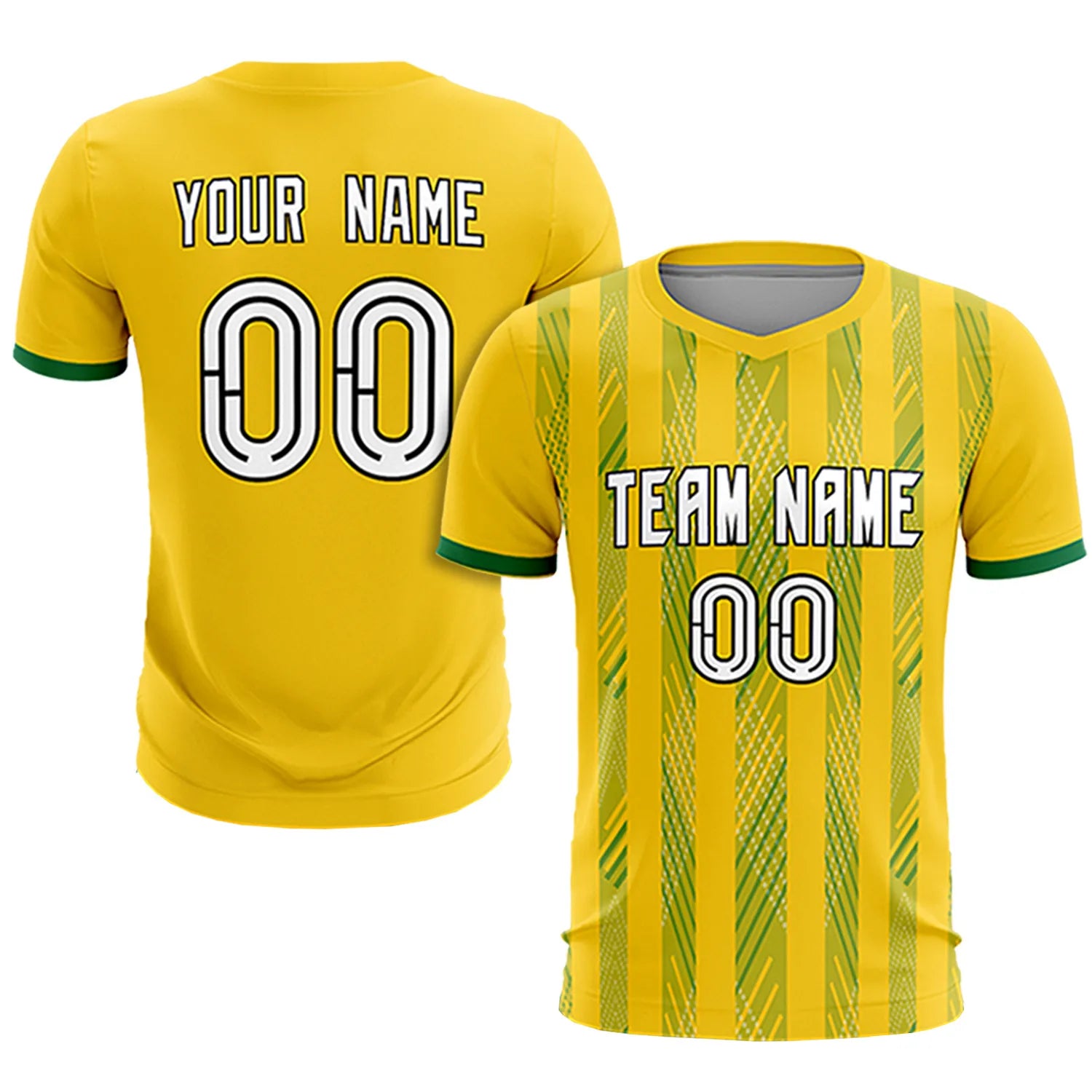 Custom Gold01 Kelly Green-White Soft Soccer Sets Jersey