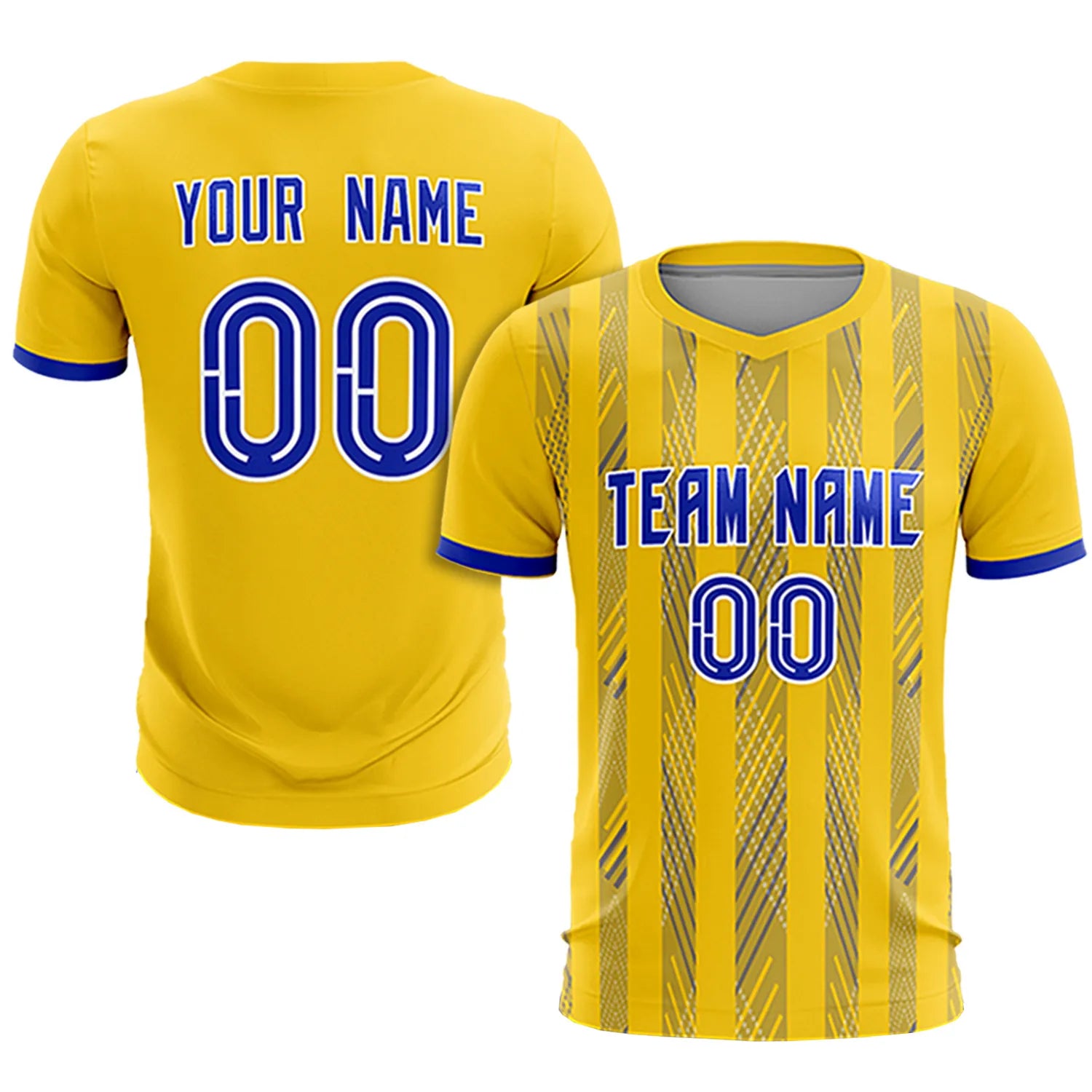 Custom Gold01 Royal Blue-White Soft Soccer Sets Jersey