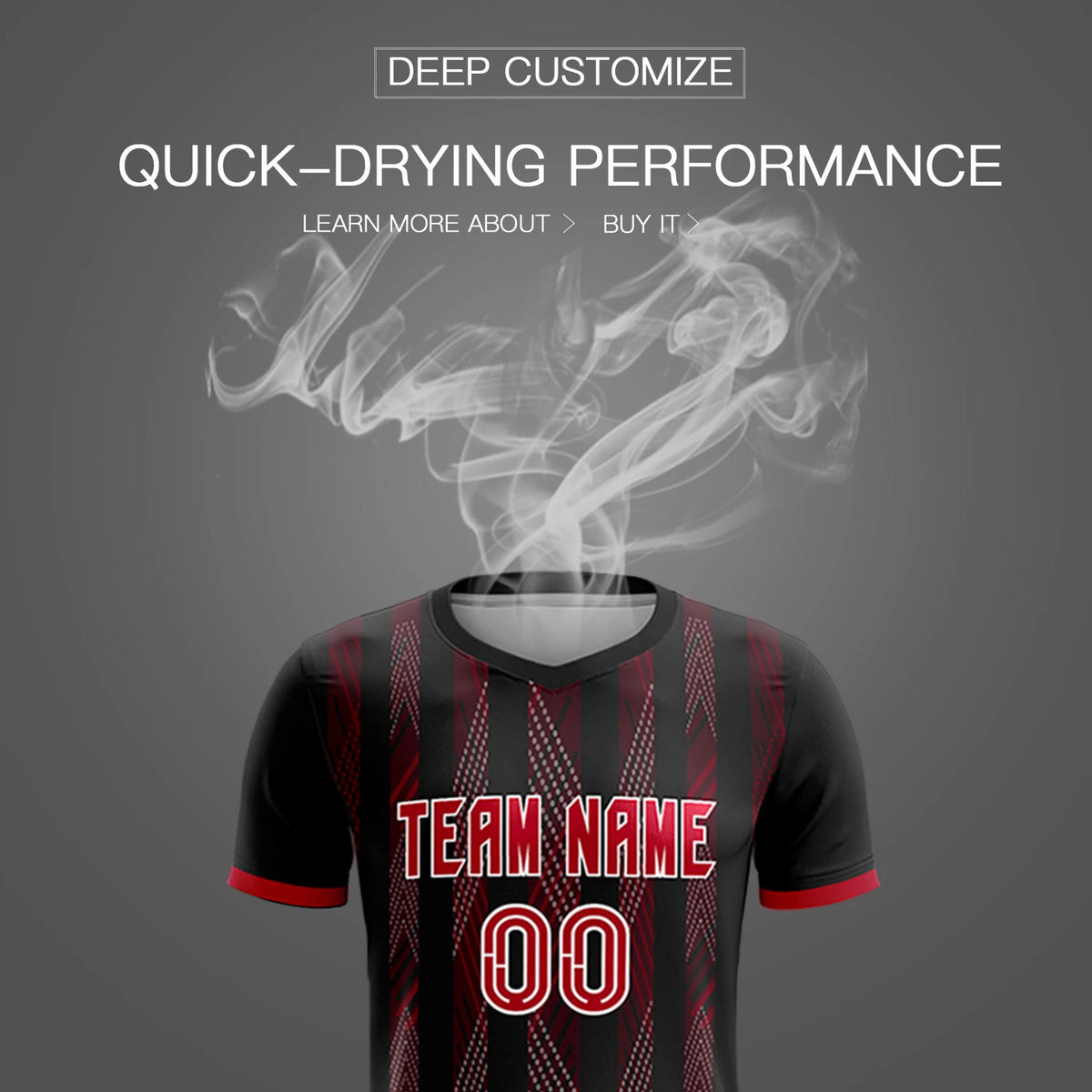 Custom Black Red-White Soft Soccer Sets Jersey