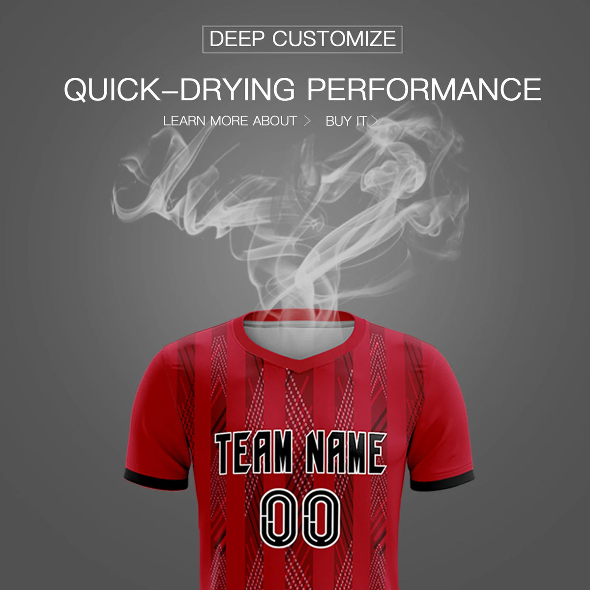 Custom Red Black-White Soft Soccer Sets Jersey