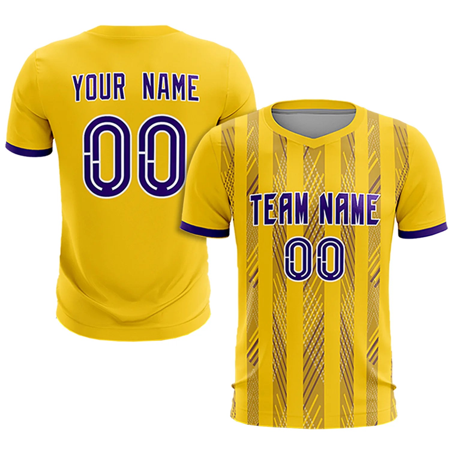 Custom Gold01 Purple-White Soft Soccer Sets Jersey