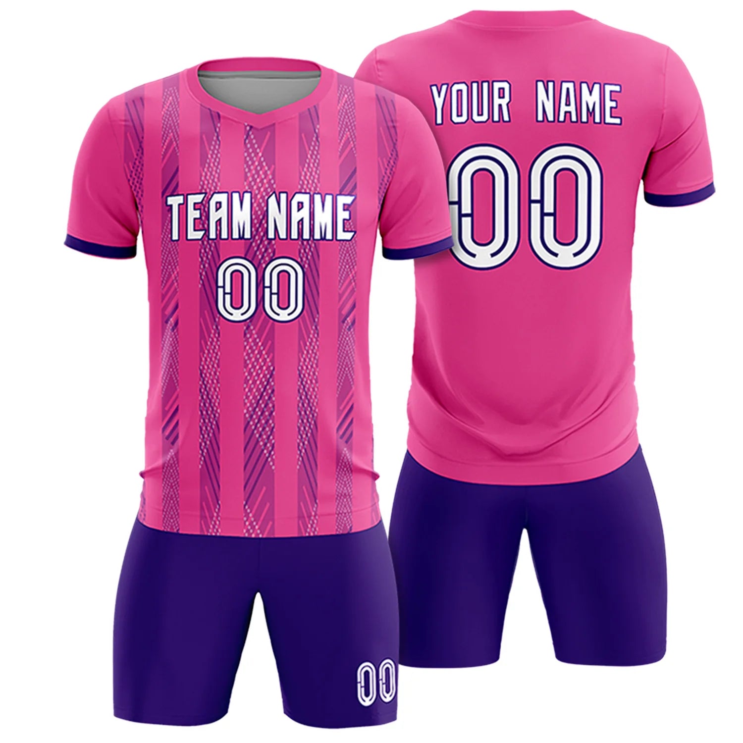 Custom Pink Purple-White Soft Soccer Sets Jersey