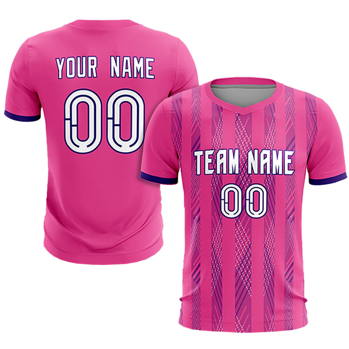 Custom Pink Purple-White Soft Soccer Sets Jersey