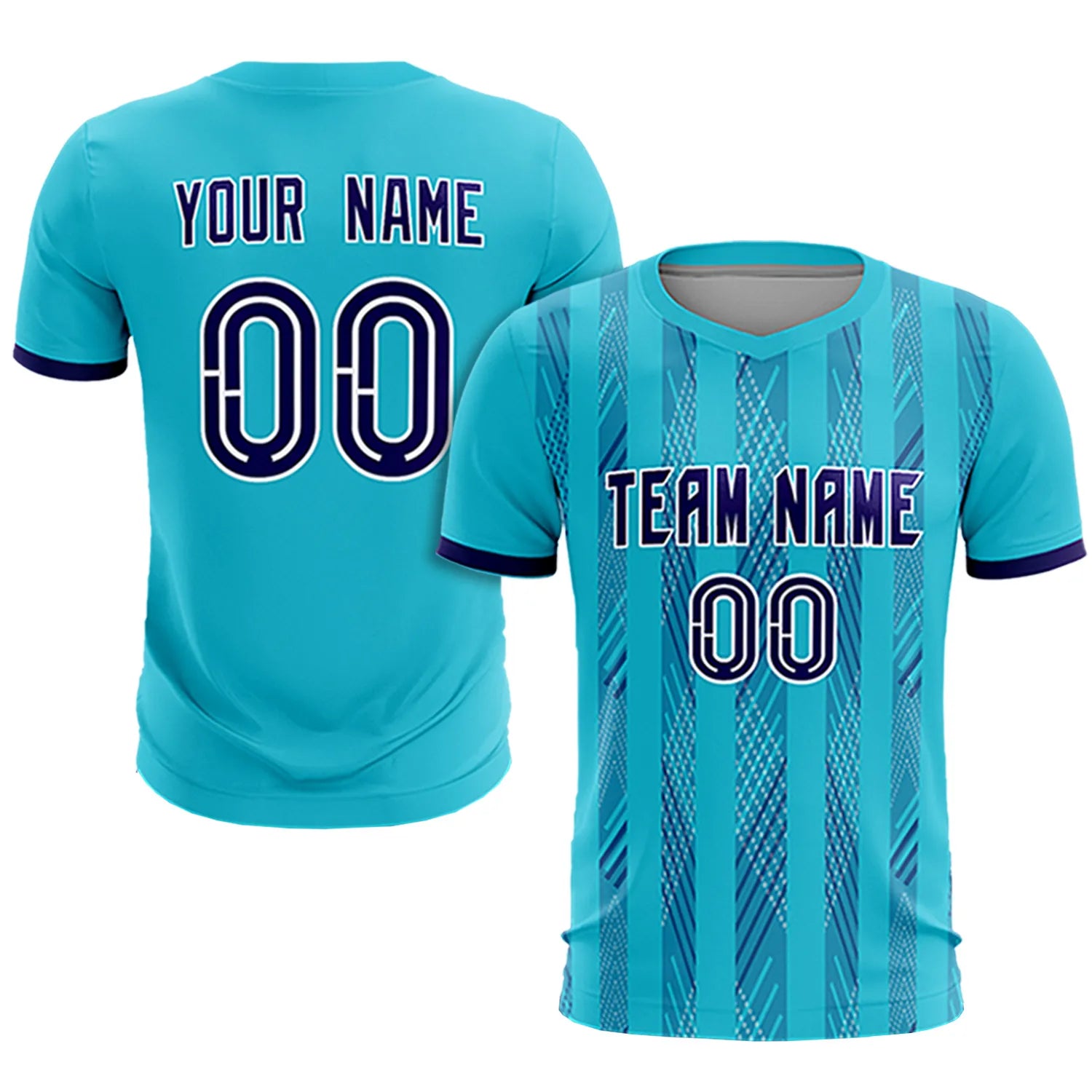 Custom Powder Blue Purple-White Soft Soccer Sets Jersey