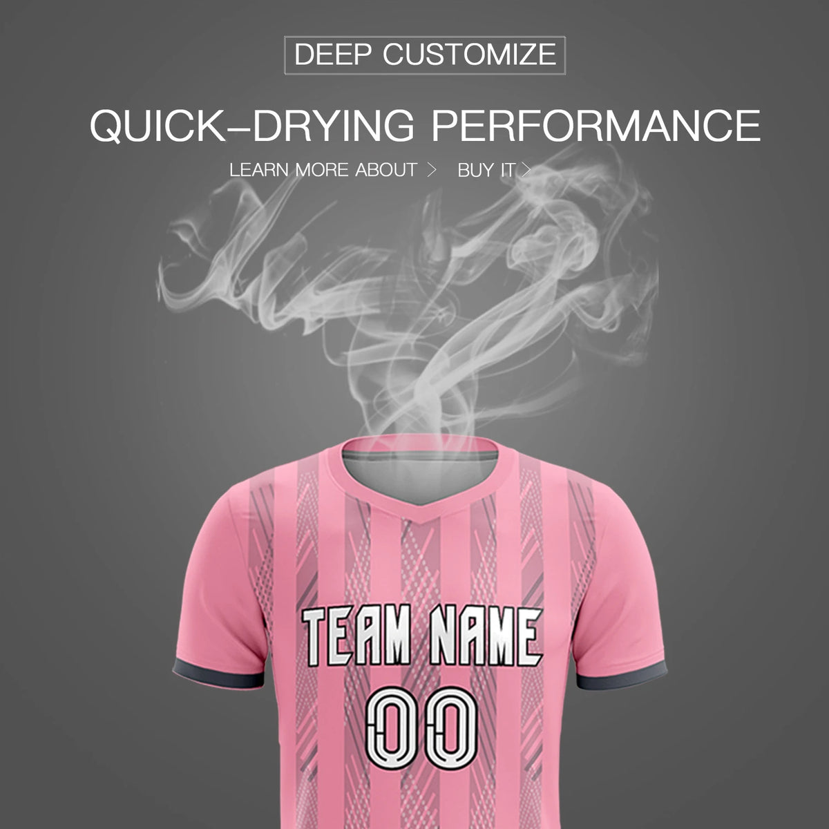 Custom Light Pink Gray-White Soft Soccer Sets Jersey