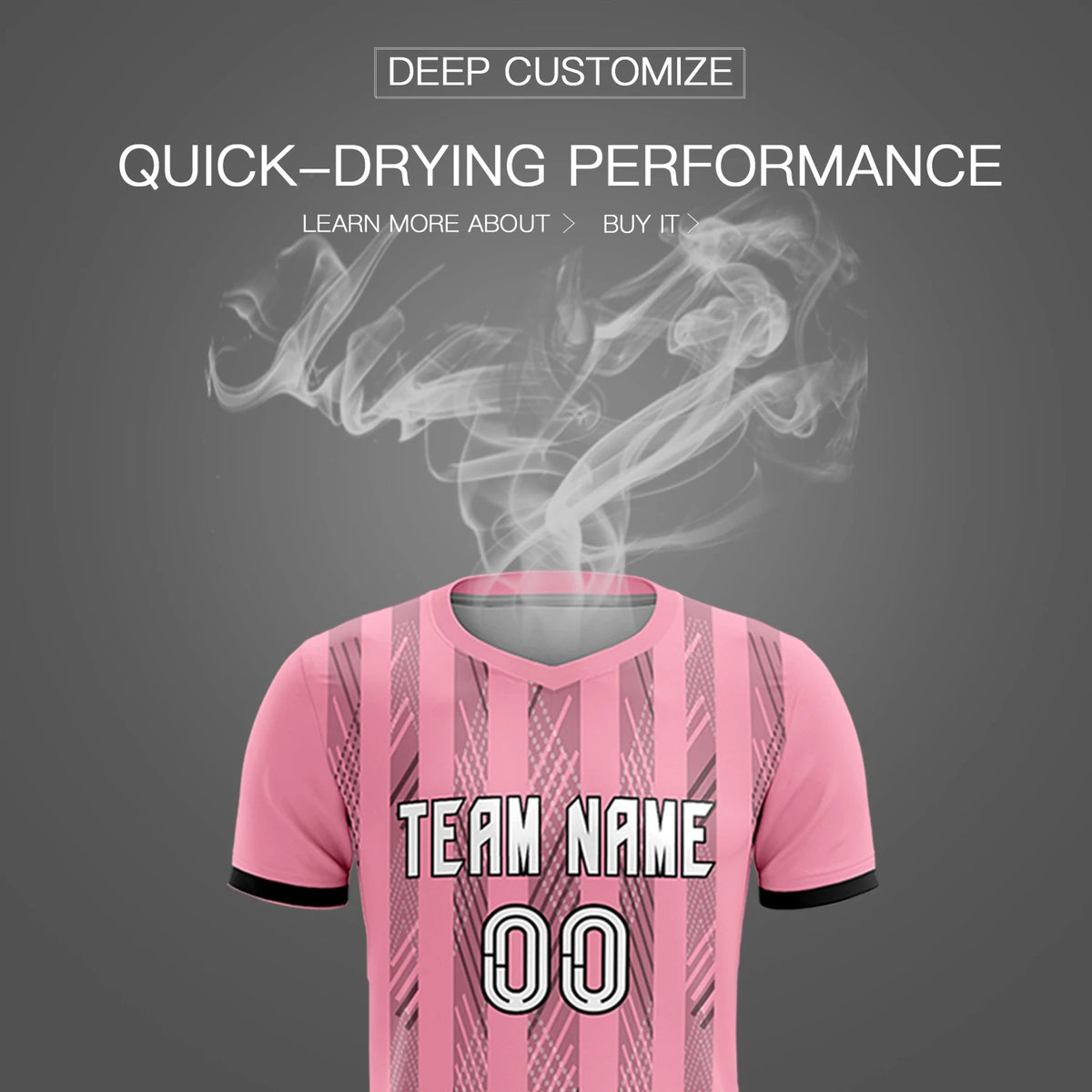 Custom Light Pink Black-White Soft Soccer Sets Jersey