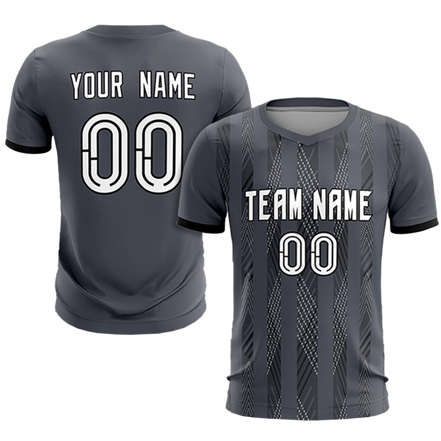 Custom Gray Black-White Soft Soccer Sets Jersey