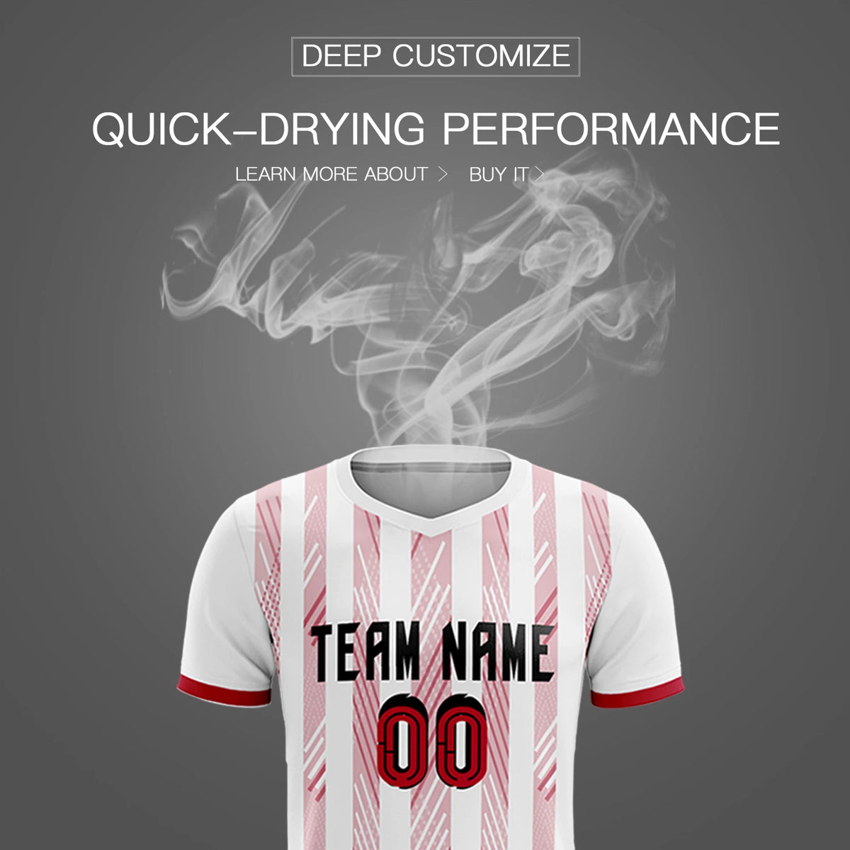 Custom White Red-White Soft Soccer Sets Jersey