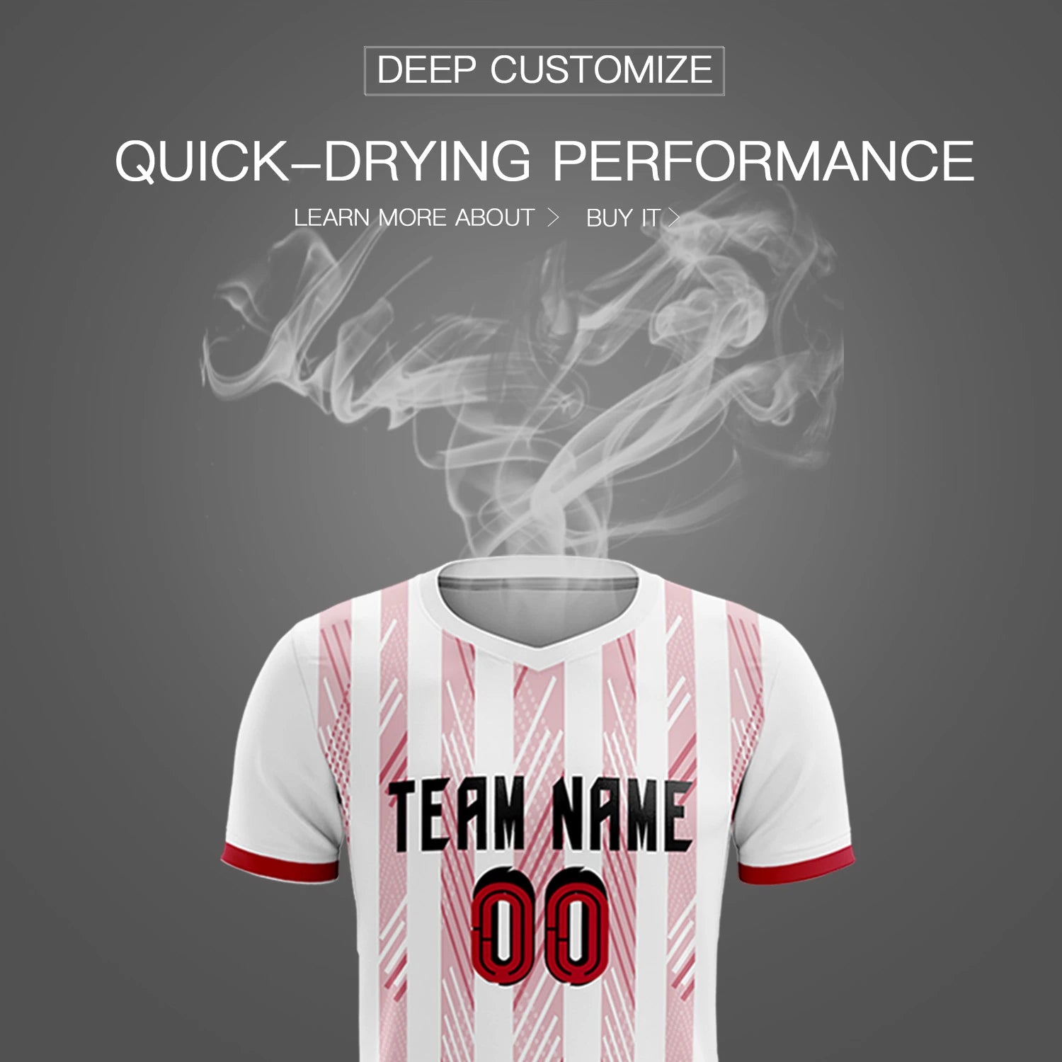 Custom White Red-White Soft Soccer Sets Jersey