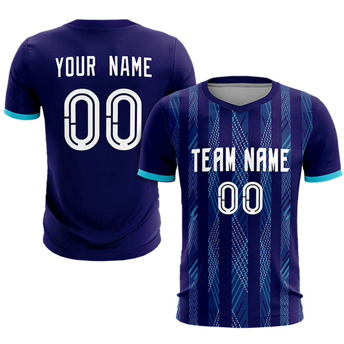 Custom Purple Sky Blue-White Soft Soccer Sets Jersey