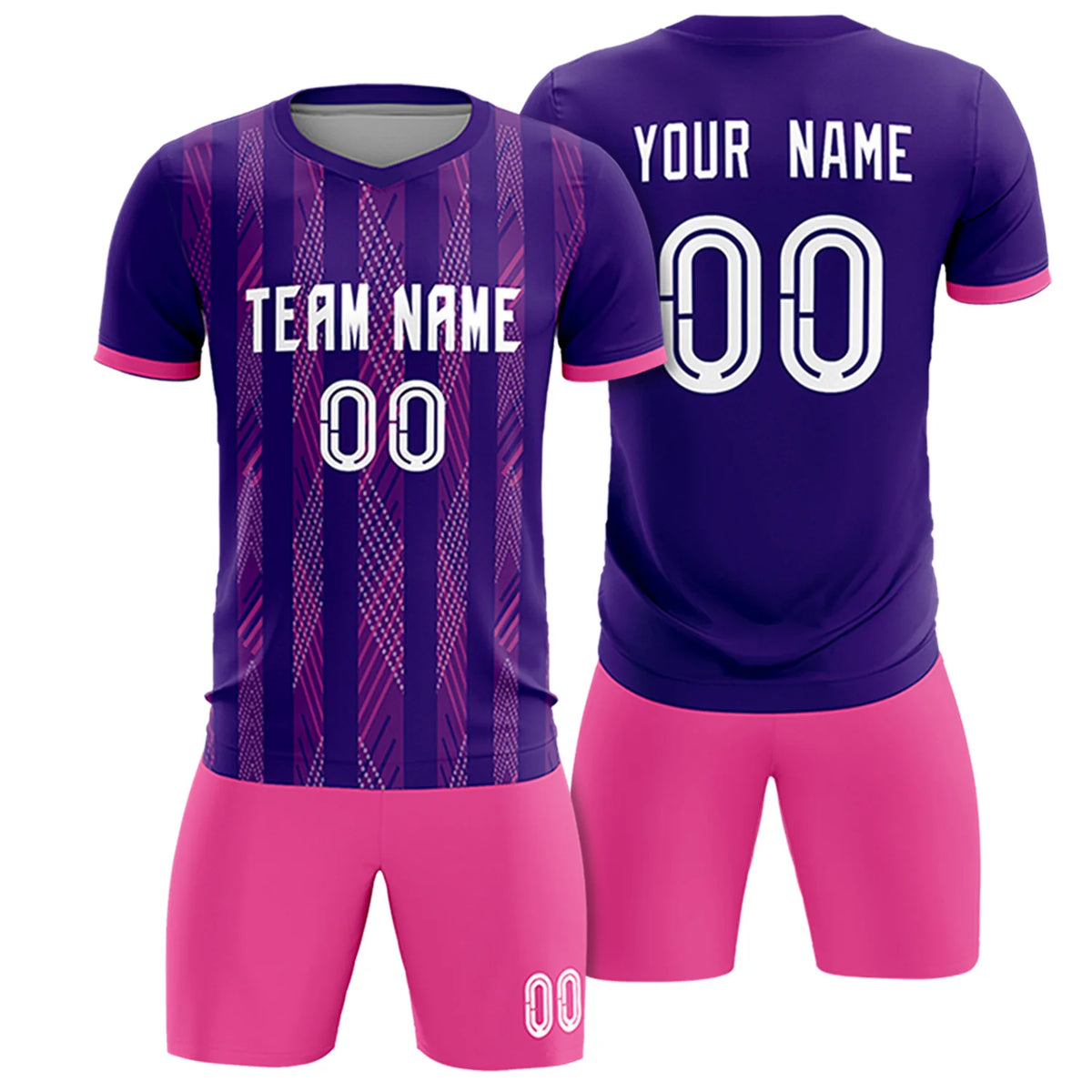 Custom Purple Pink-White Soft Soccer Sets Jersey