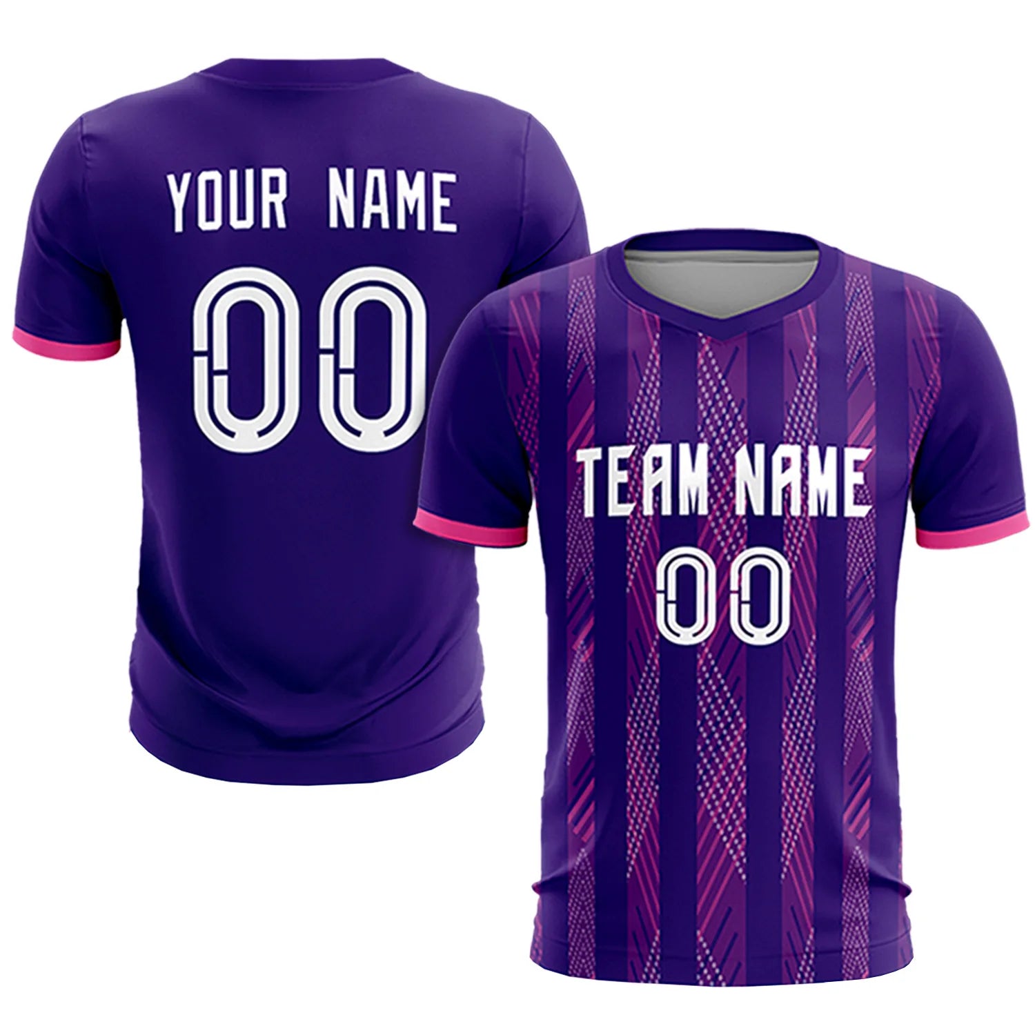Custom Purple Pink-White Soft Soccer Sets Jersey
