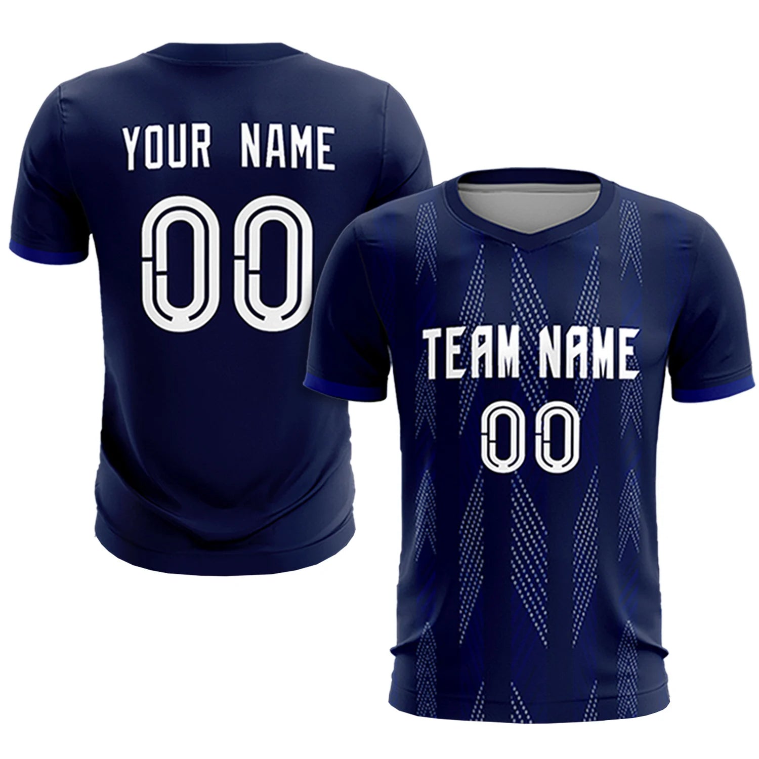 Custom Navy Royal Blue-White Soft Soccer Sets Jersey