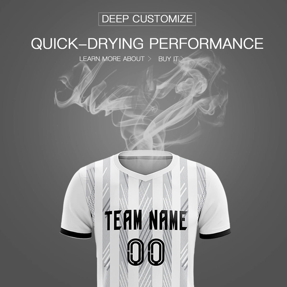 Custom White Black-White Soft Soccer Sets Jersey