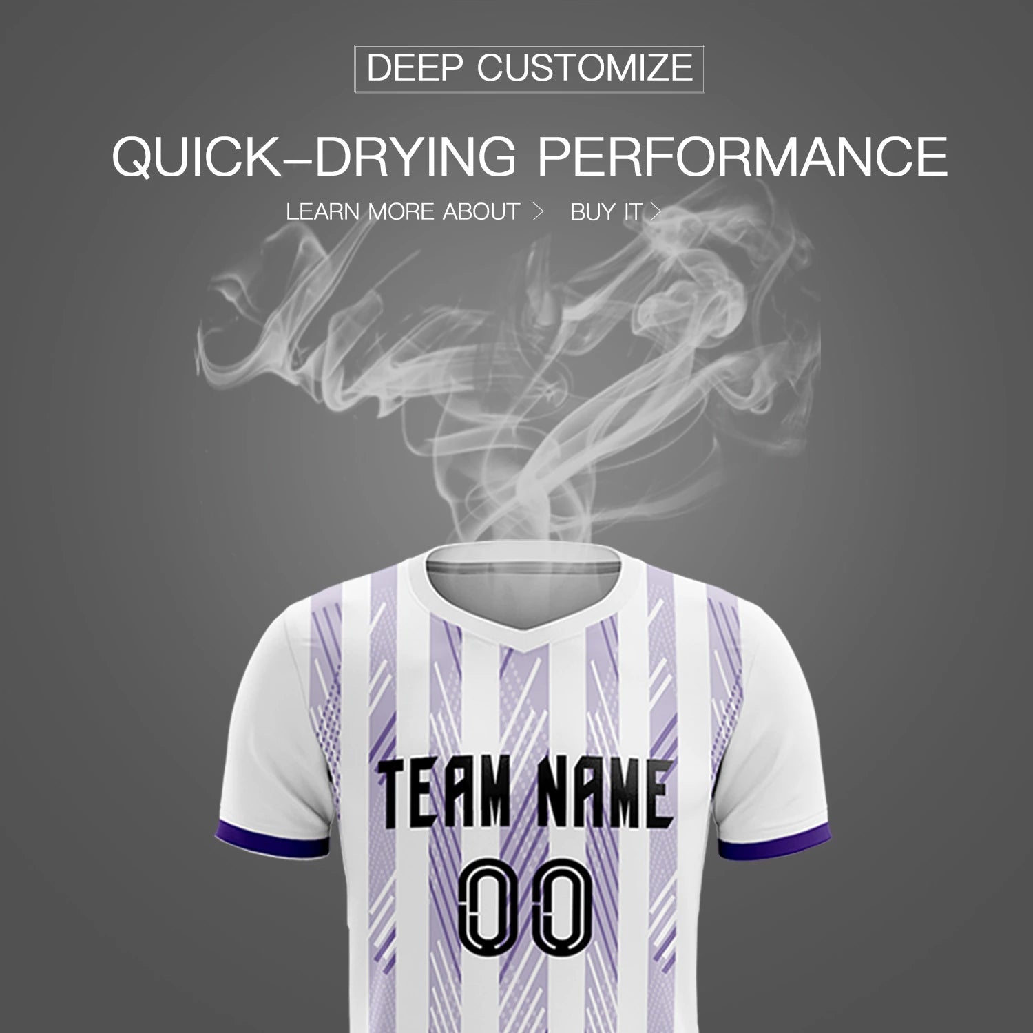 Custom White Purple-White Soft Soccer Sets Jersey