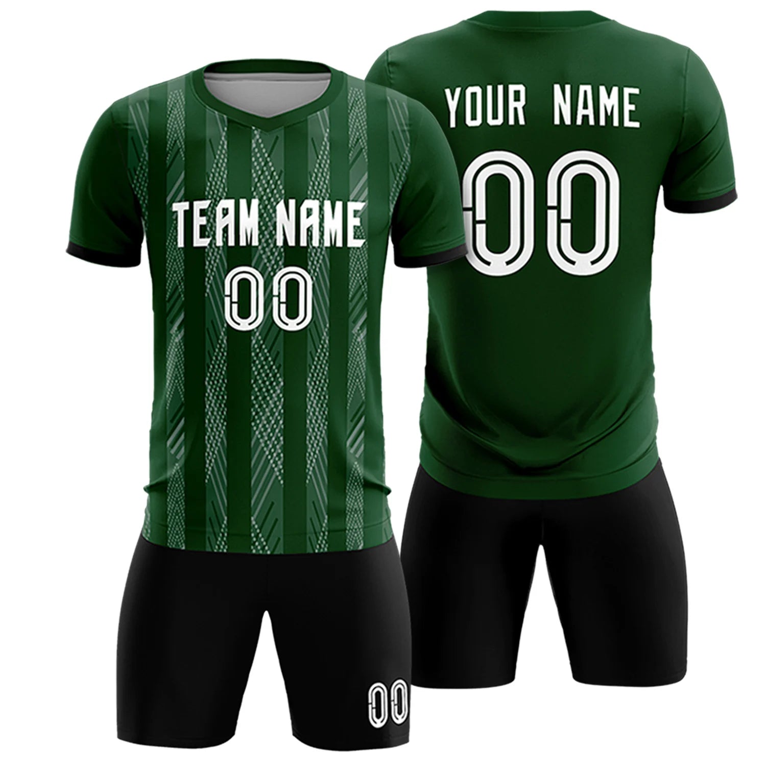 Custom Green Gray-White Soft Soccer Sets Jersey