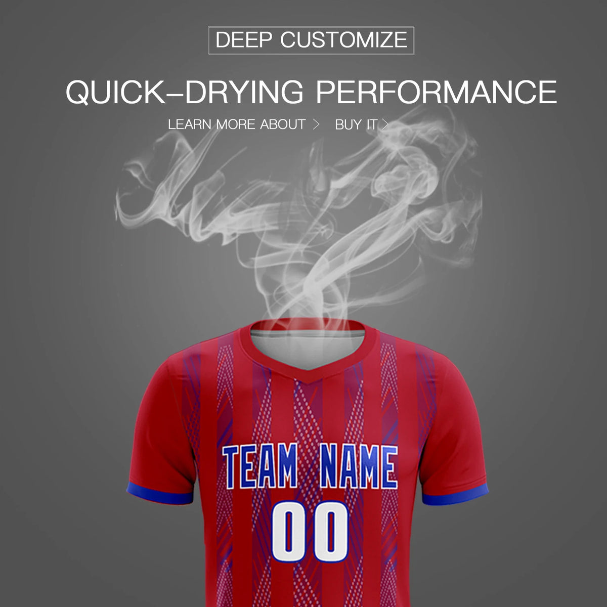 Custom Red Royal Blue-White Soft Soccer Sets Jersey