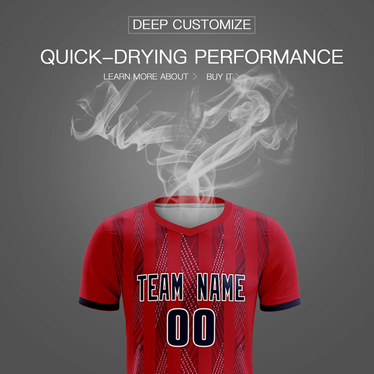 Custom Red Navy-White Soft Soccer Sets Jersey