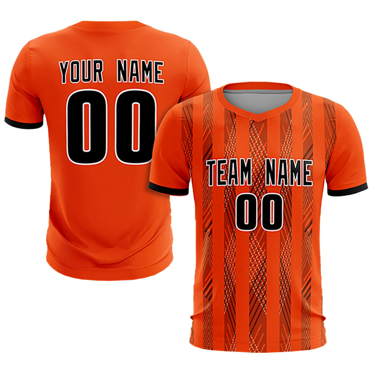 Custom Orange Black-White Soft Soccer Sets Jersey