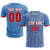 Custom Light Blue Red-White Soft Soccer Sets Jersey