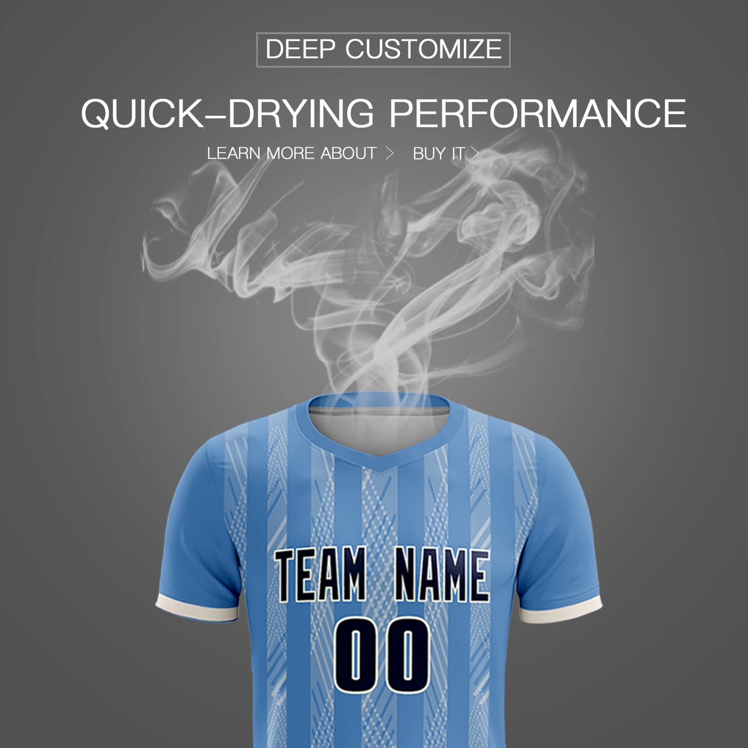 Custom Light Blue Cream-White Soft Soccer Sets Jersey