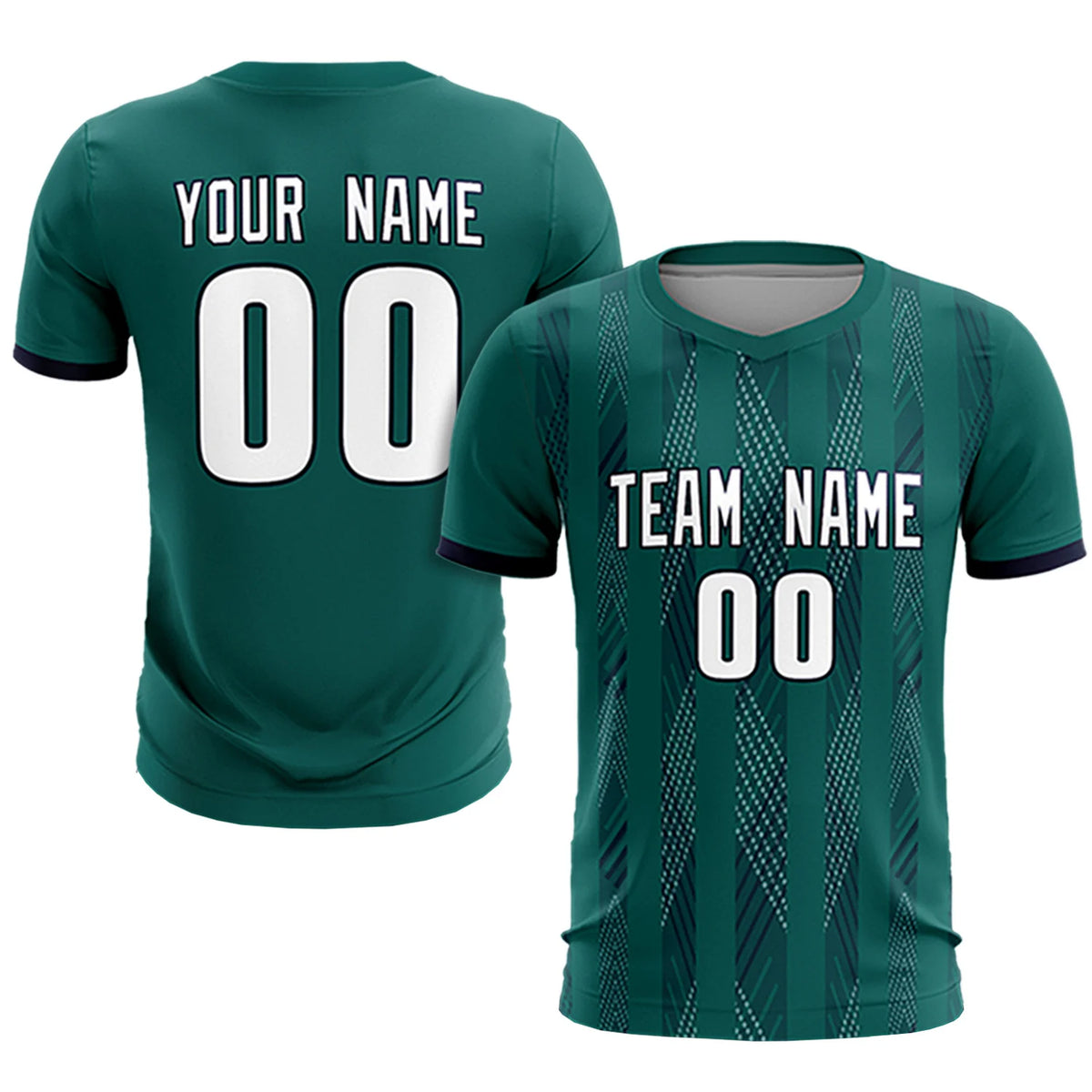 Custom Midnight Green Navy-White Soft Soccer Sets Jersey