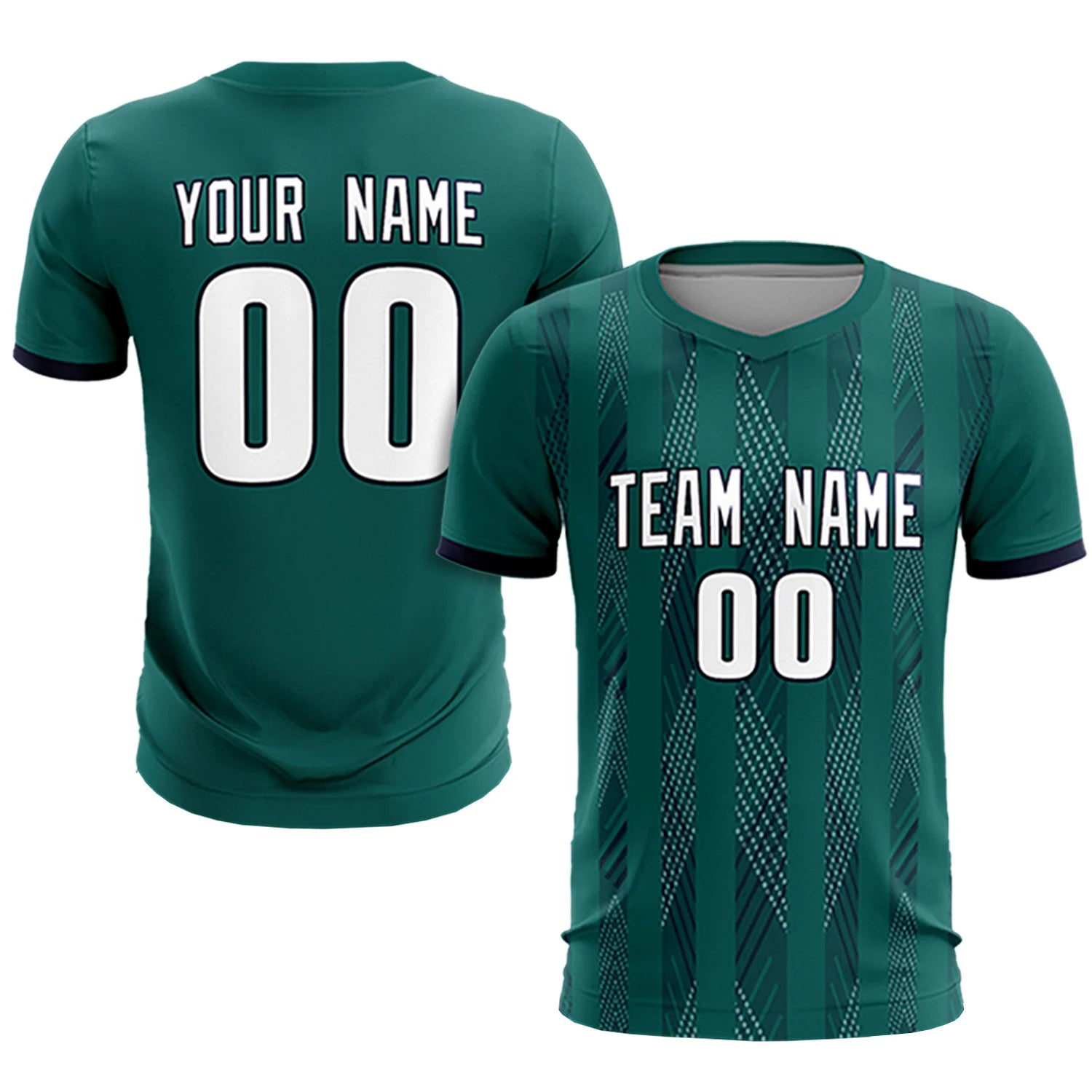 Custom Midnight Green Navy-White Soft Soccer Sets Jersey