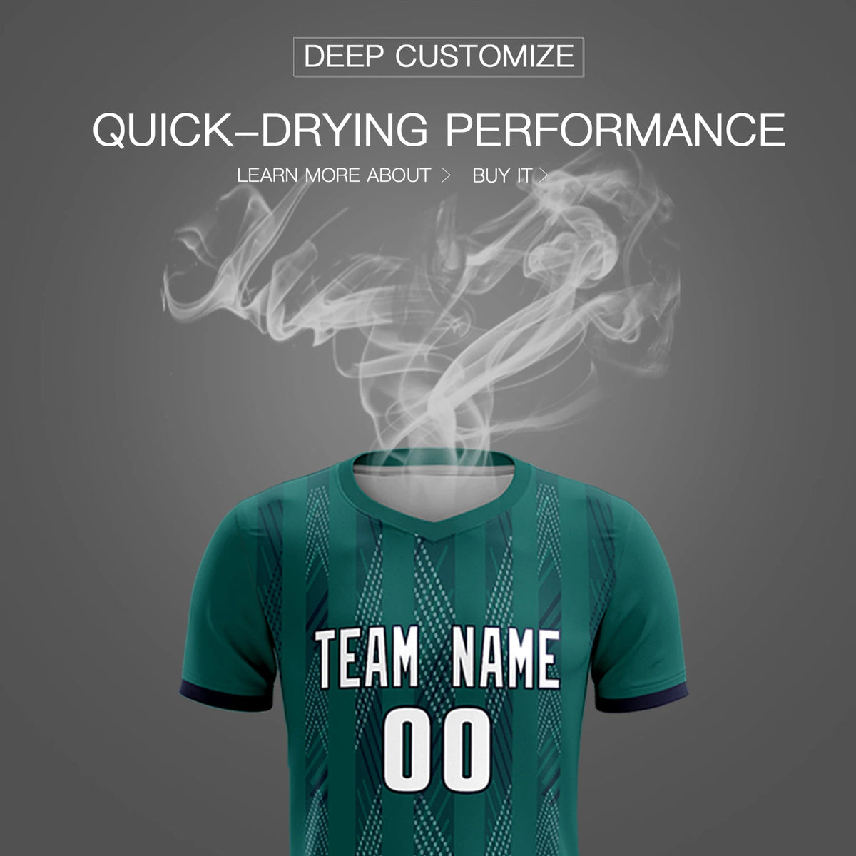 Custom Midnight Green Navy-White Soft Soccer Sets Jersey