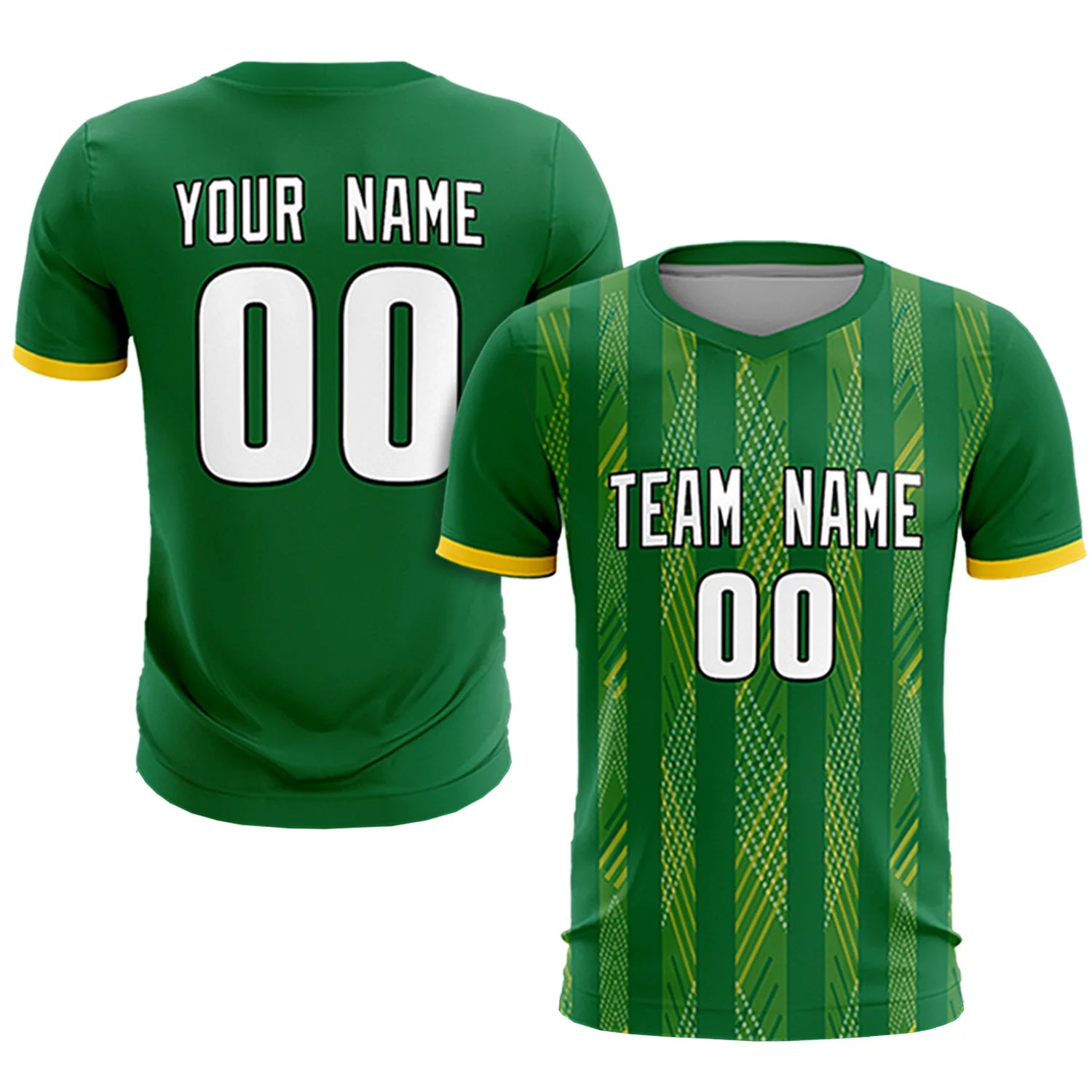 Custom Kelly Green Gold01-White Soft Soccer Sets Jersey