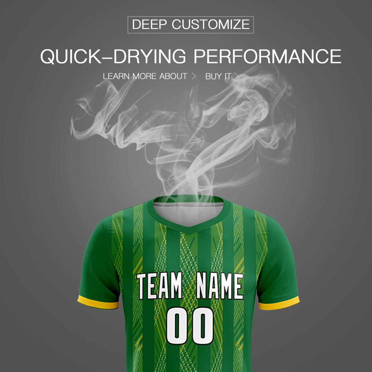 Custom Kelly Green Gold01-White Soft Soccer Sets Jersey