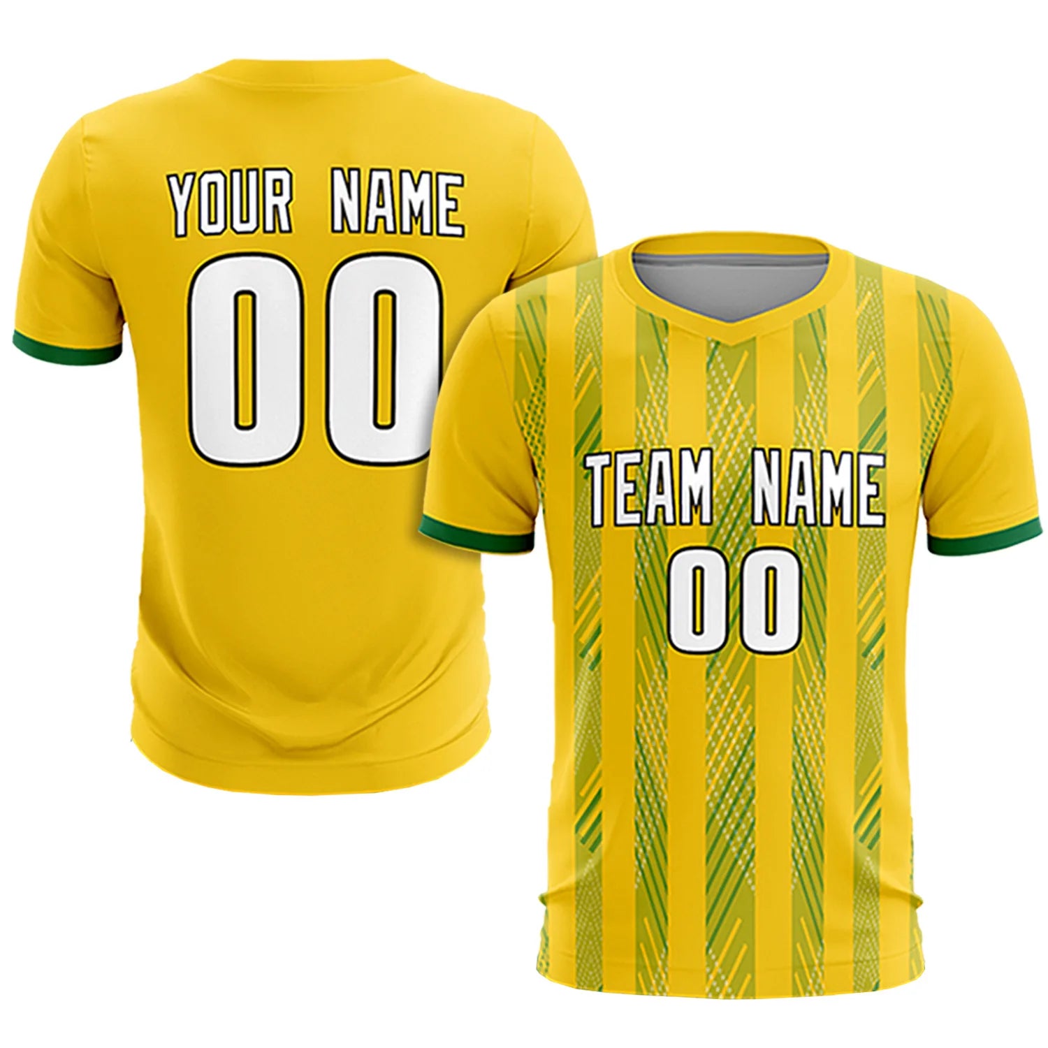 Custom Gold01 Kelly Green-White Soft Soccer Sets Jersey