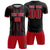 Custom Black Red-White Soft Soccer Sets Jersey