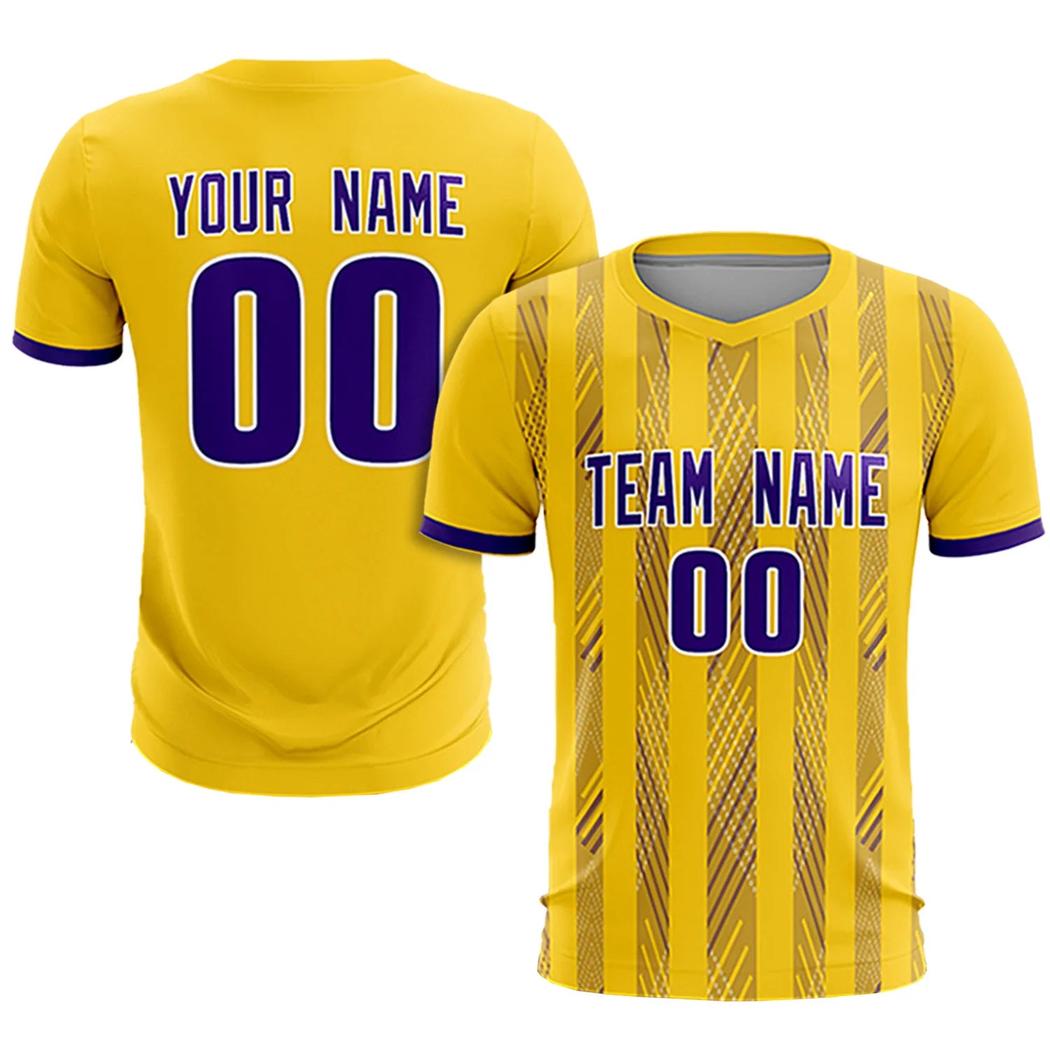 Custom Gold01 Purple-White Soft Soccer Sets Jersey