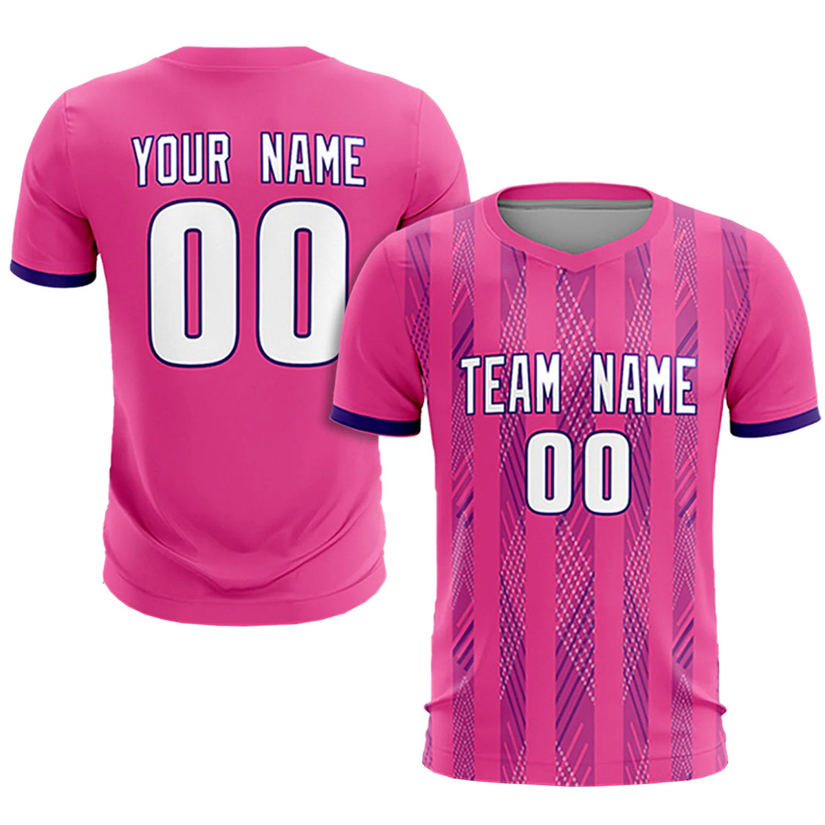 Custom Pink Purple-White Soft Soccer Sets Jersey