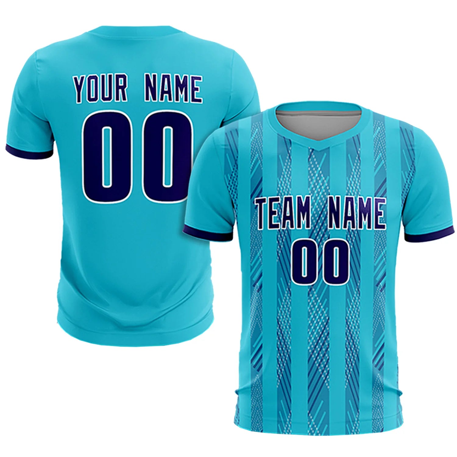 Custom Powder Blue Purple-White Soft Soccer Sets Jersey