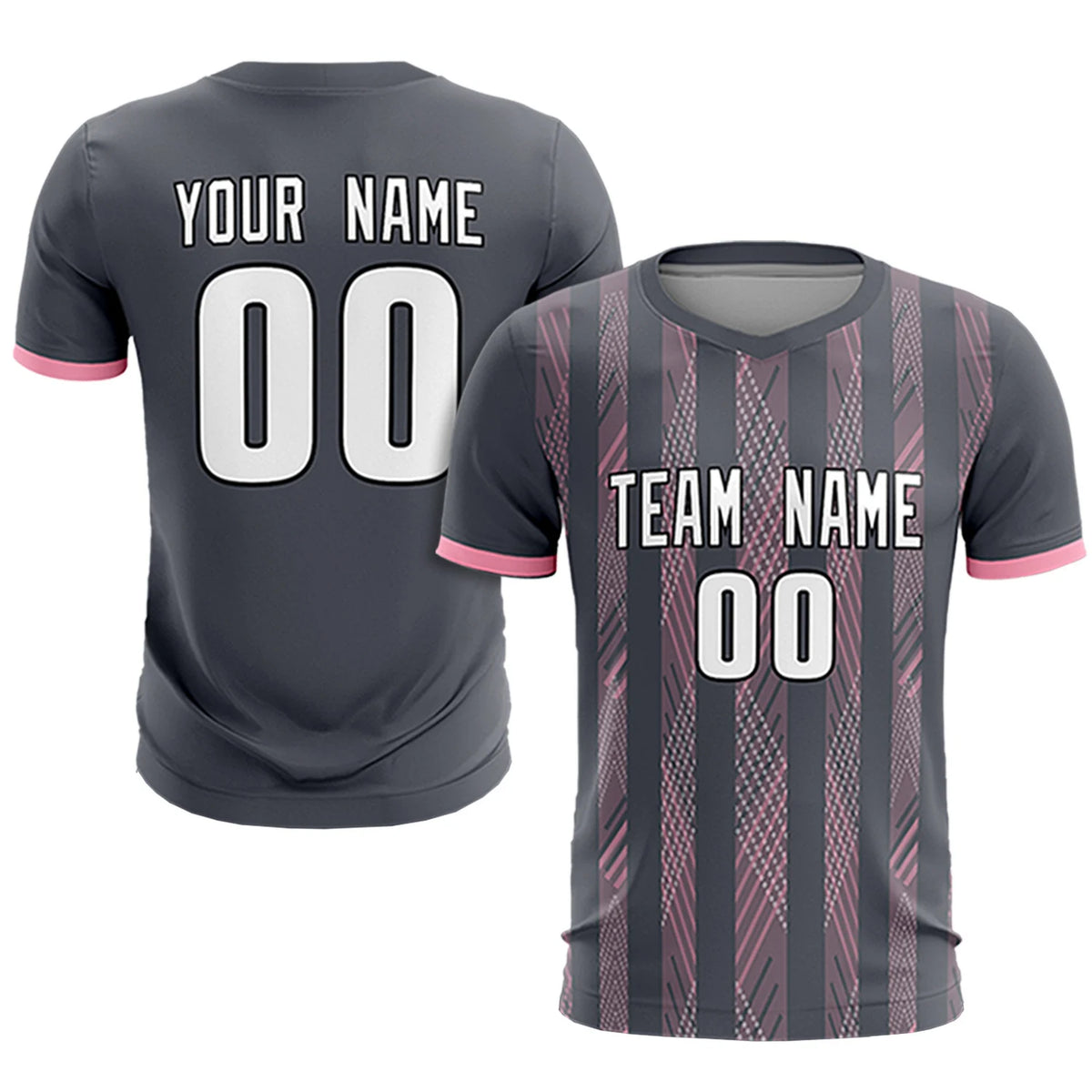 Custom Gray Light Pink-White Soft Soccer Sets Jersey