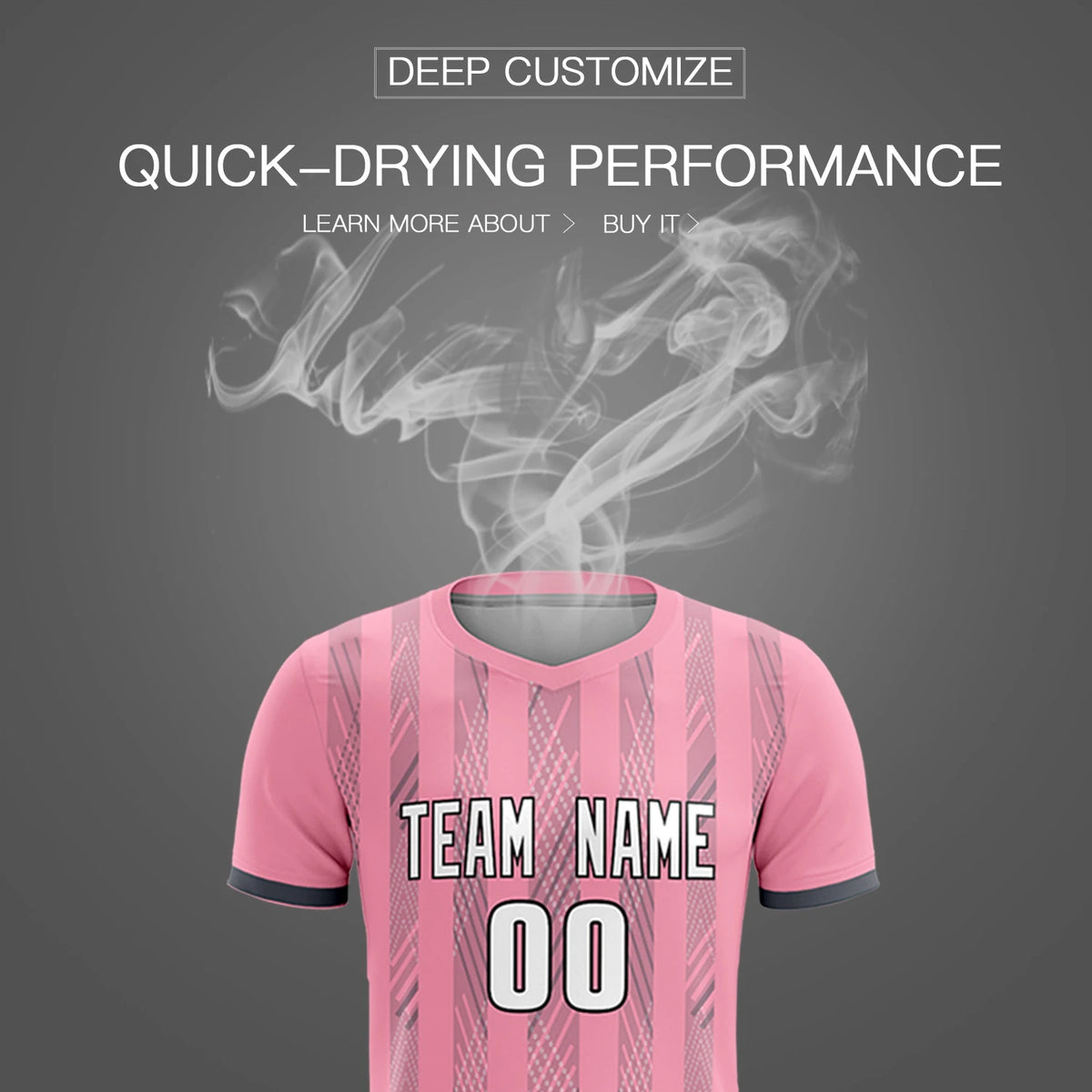 Custom Light Pink Gray-White Soft Soccer Sets Jersey