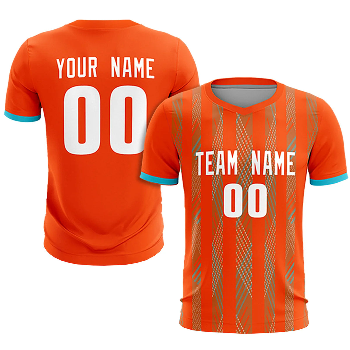 Custom Orange Sky Blue-White Soft Soccer Sets Jersey