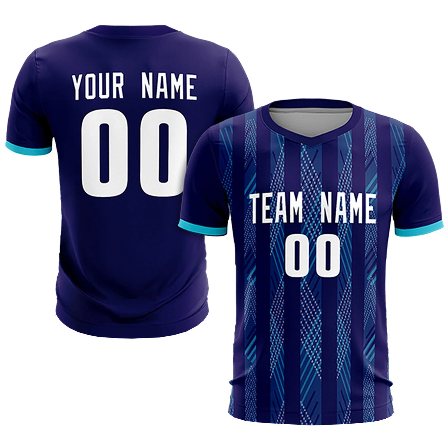 Custom Purple Sky Blue-White Soft Soccer Sets Jersey