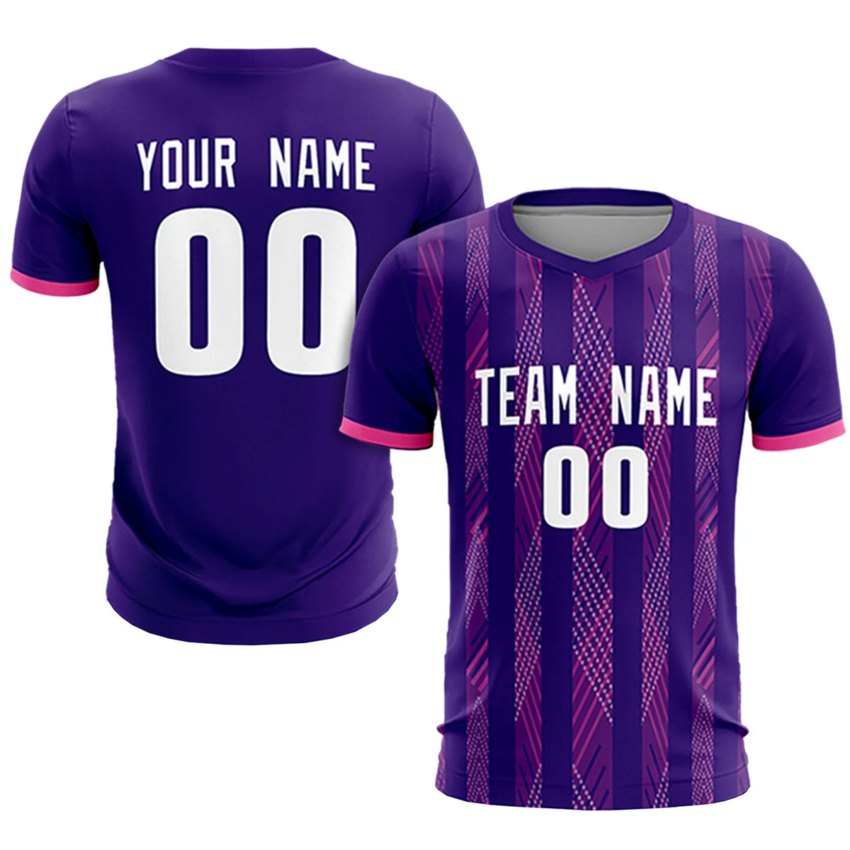 Custom Purple Pink-White Soft Soccer Sets Jersey