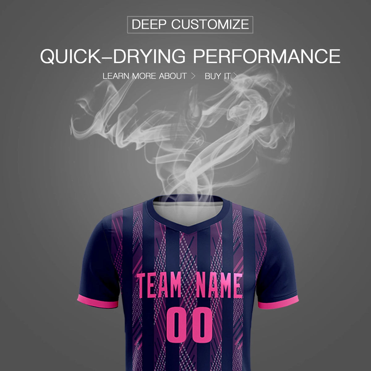Custom Navy Pink-White Soft Soccer Sets Jersey