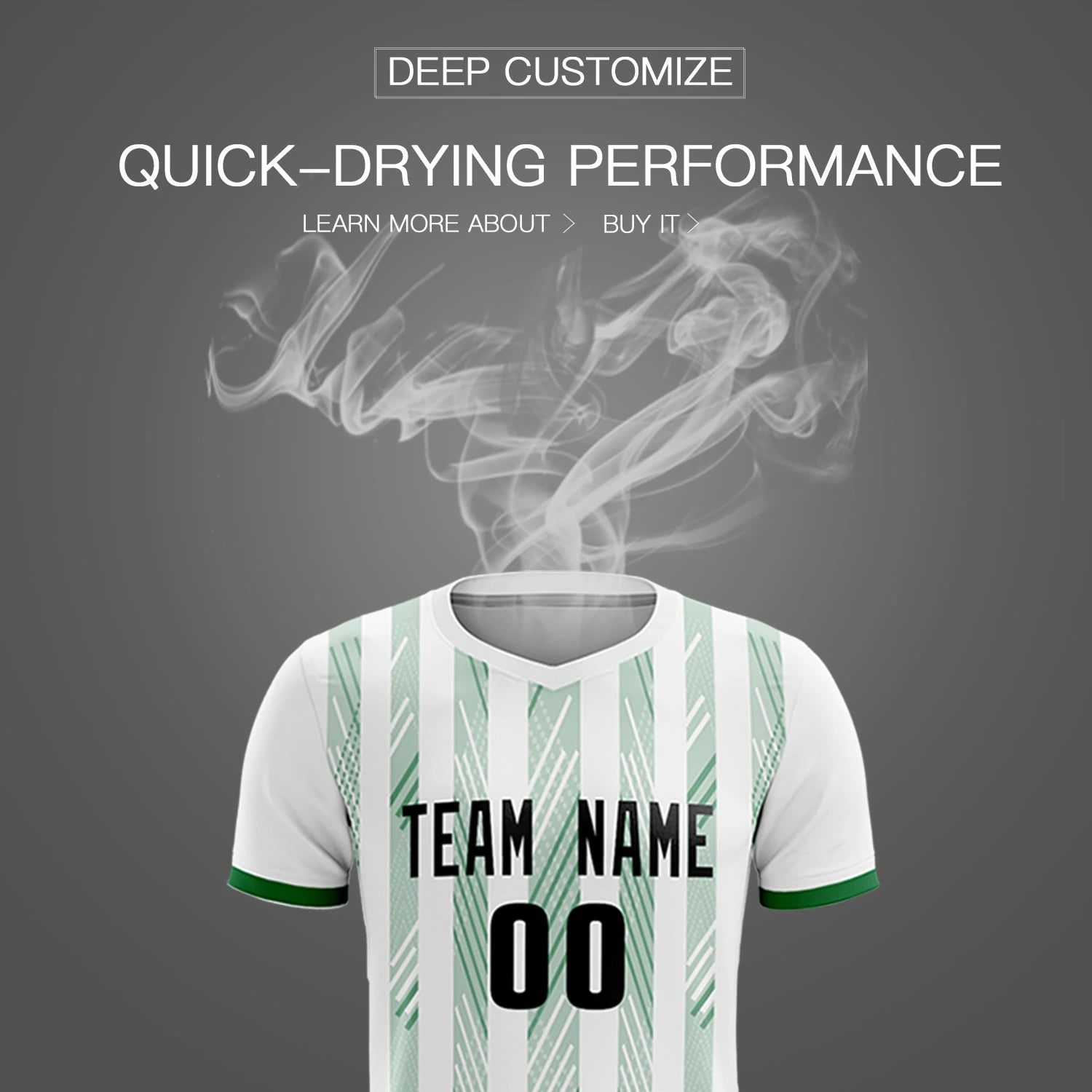 Custom White Kelly Green-White Soft Soccer Sets Jersey