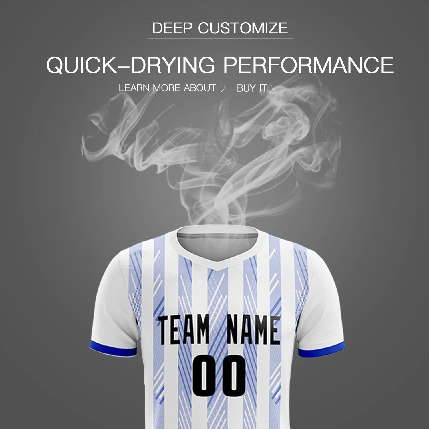 Custom White Royal Blue-White Soft Soccer Sets Jersey