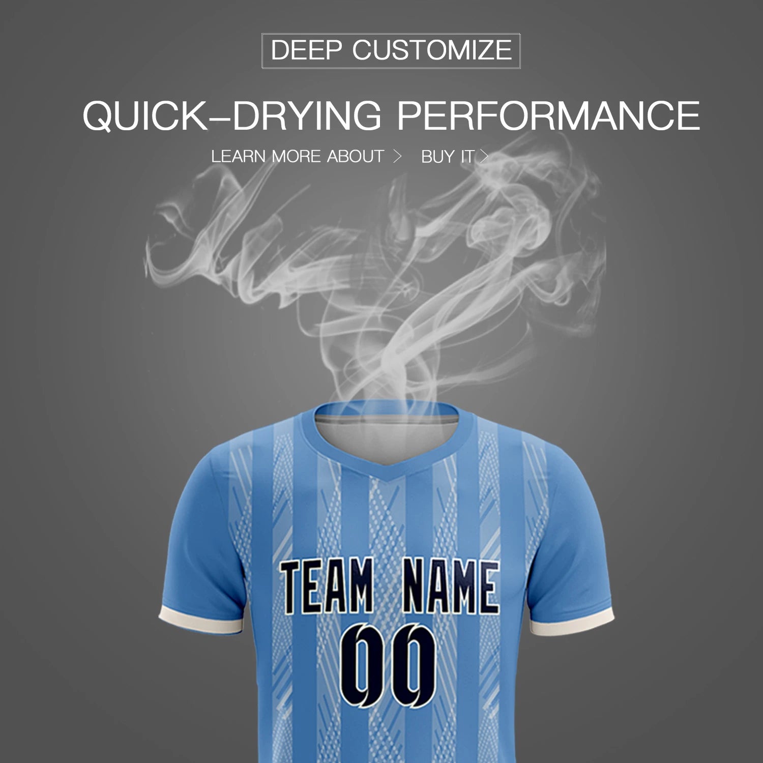 Custom Light Blue Cream-White Soft Soccer Sets Jersey