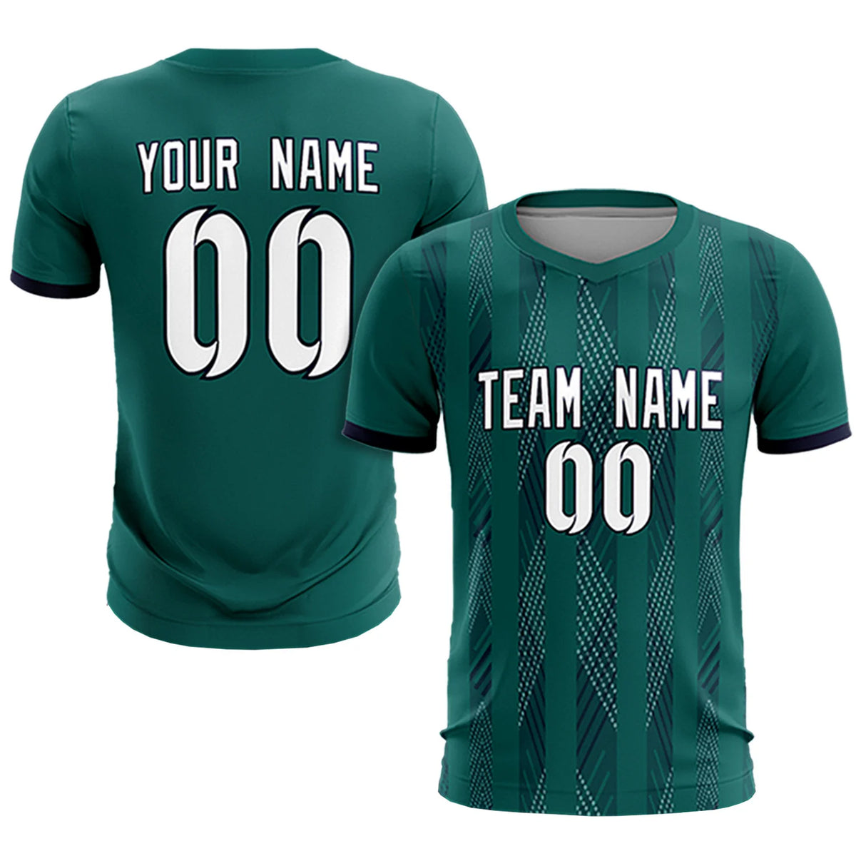Custom Midnight Green Navy-White Soft Soccer Sets Jersey