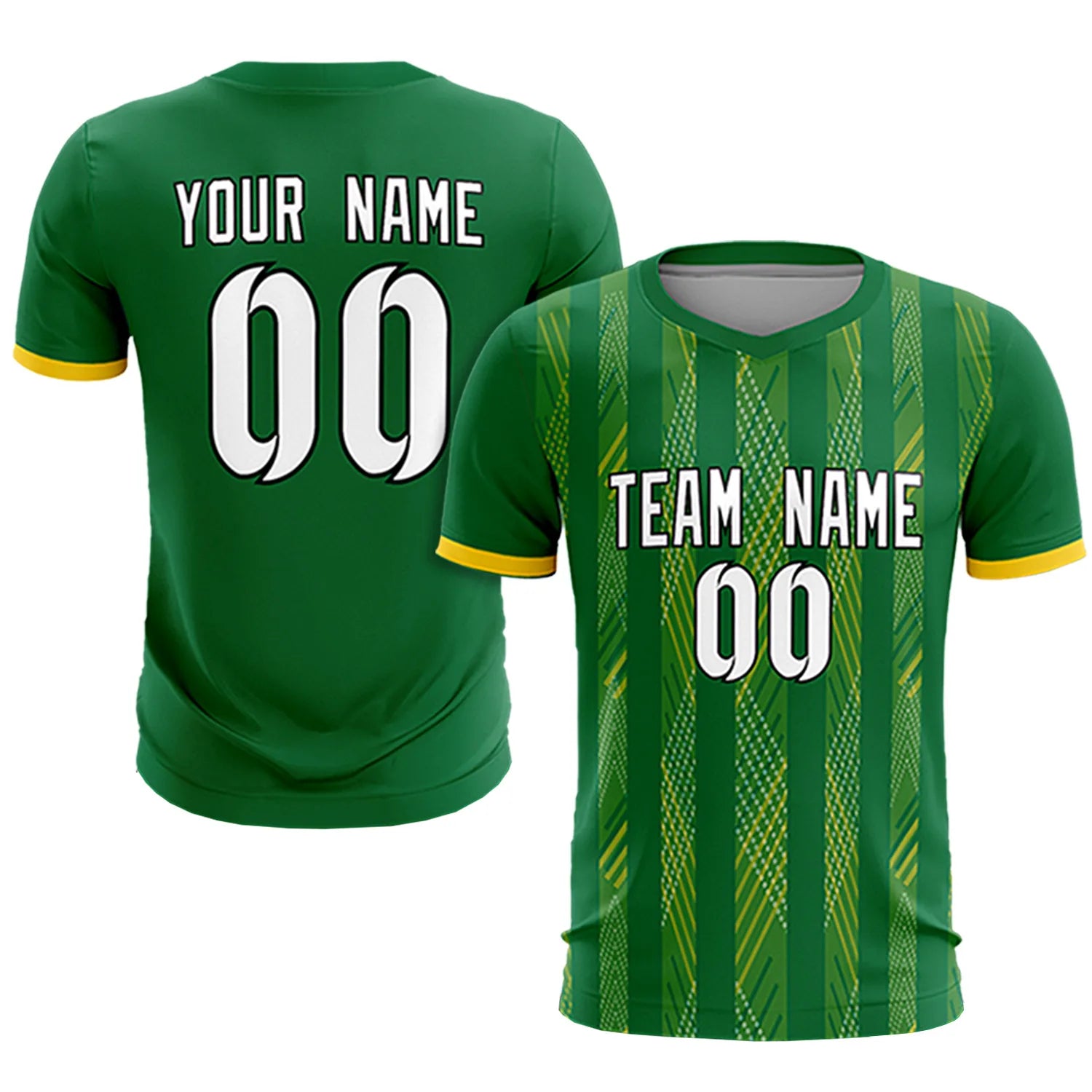 Custom Kelly Green Gold01-White Soft Soccer Sets Jersey