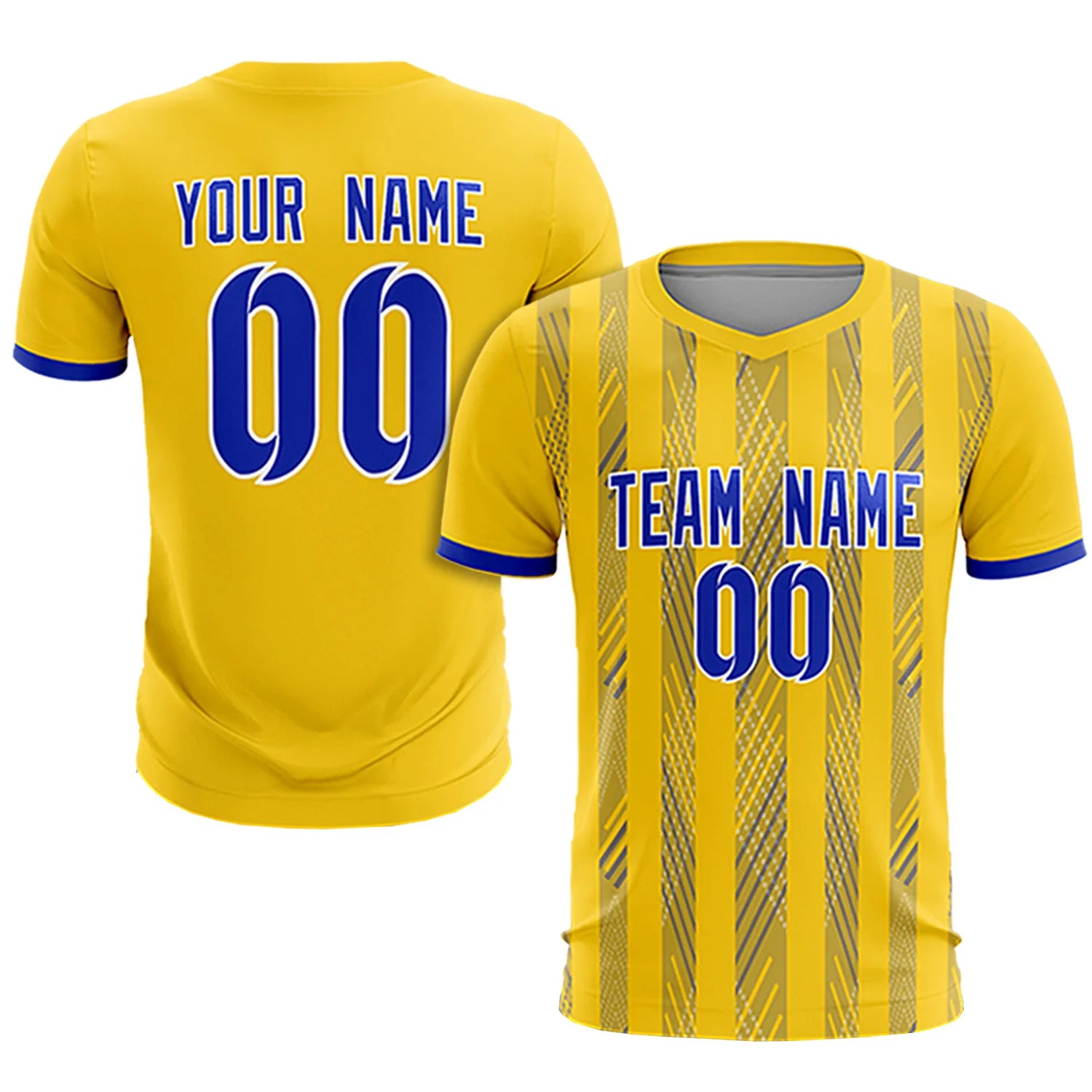 Custom Gold01 Royal Blue-White Soft Soccer Sets Jersey