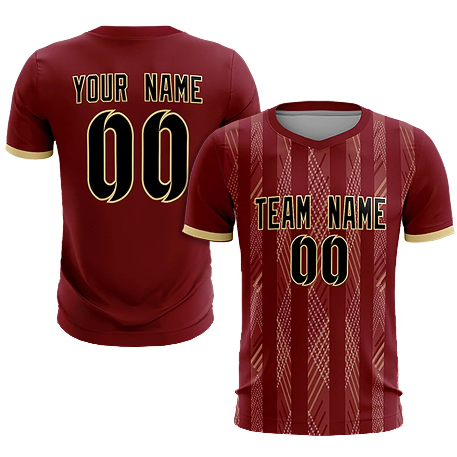 Custom Crimson Khaki-White Soft Soccer Sets Jersey