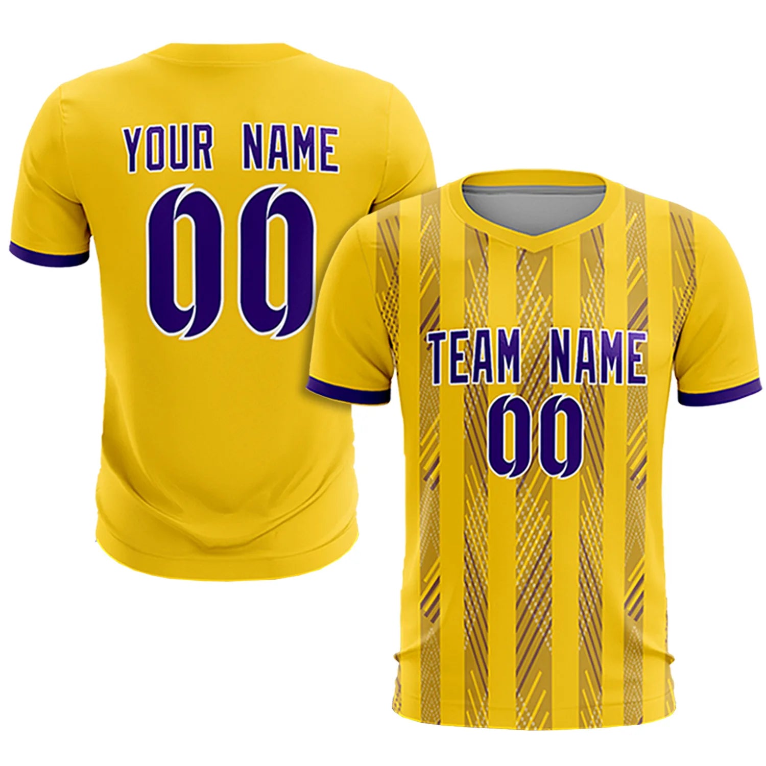 Custom Gold01 Purple-White Soft Soccer Sets Jersey