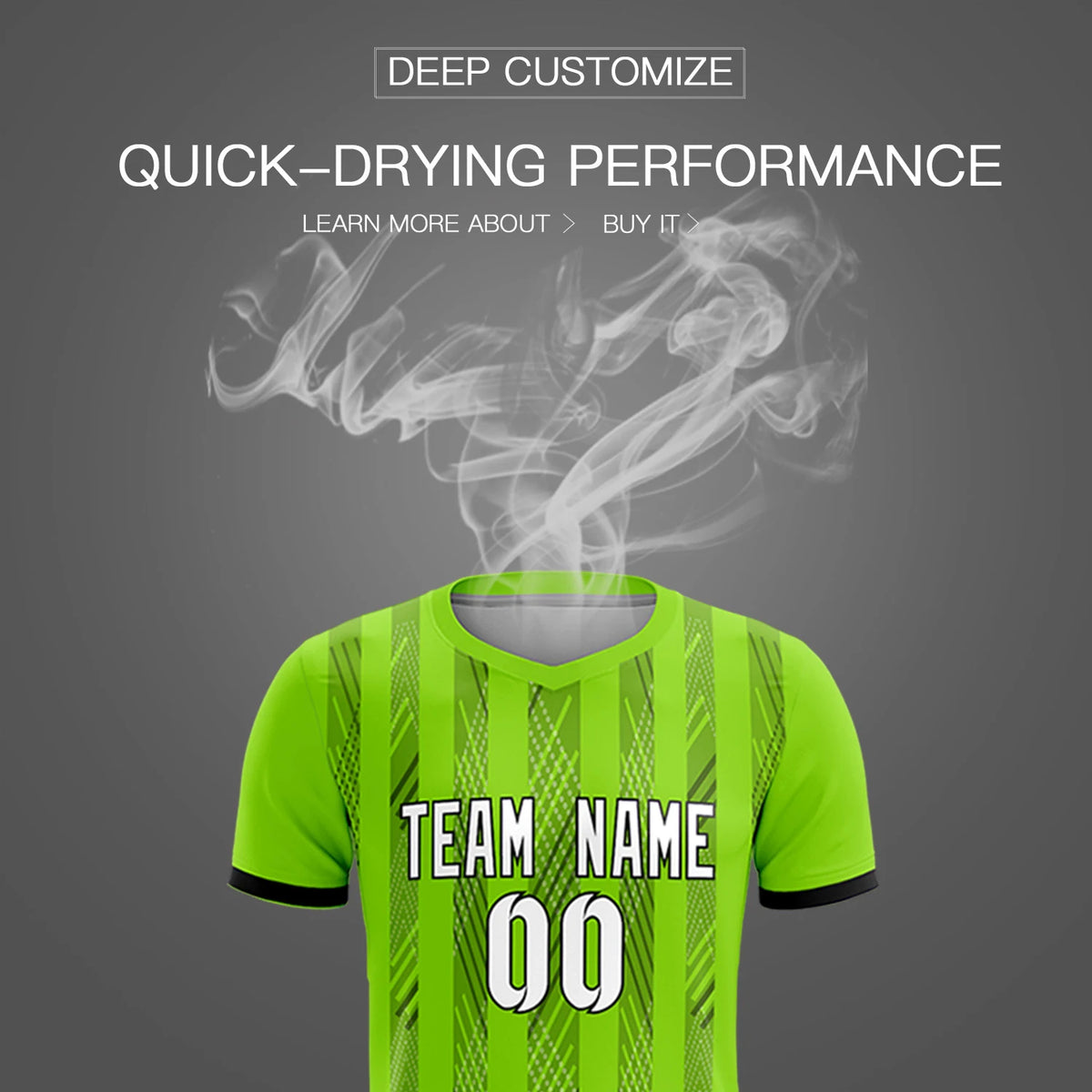 Custom Neon Green Black-White Soft Soccer Sets Jersey
